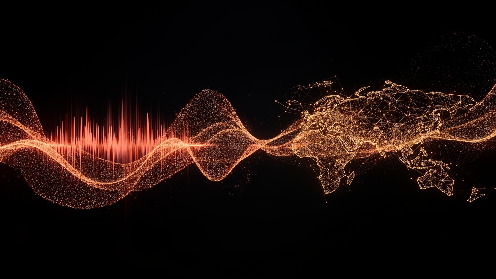 Visualização abstrata de ondas sonoras globais